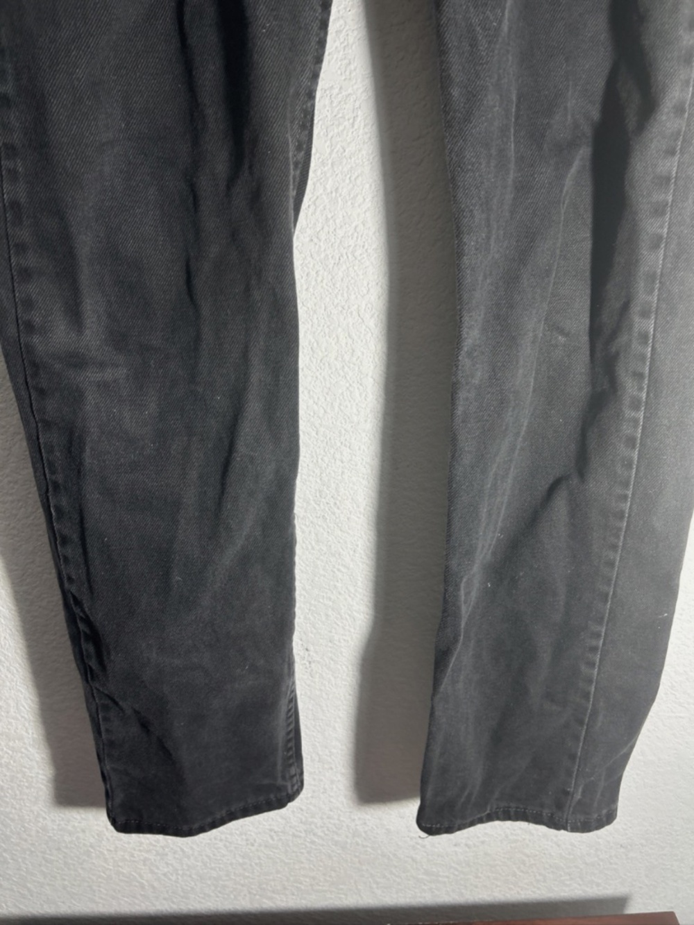 Levis 505 Jeans Mens 32x32 Black Regular Straight Mid Rise Dark Wash Y2K Denim - Picture 5 of 8